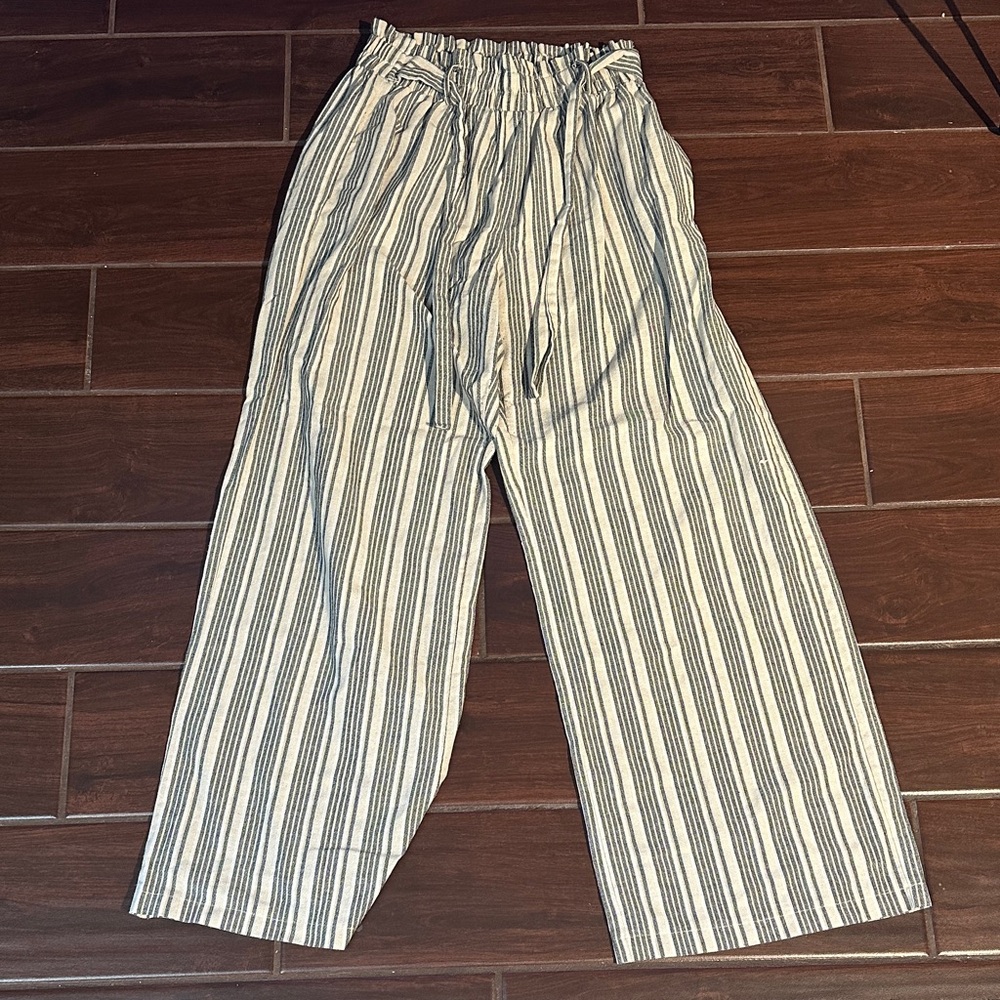 Sienna Sky Black and Cream Striped Pants